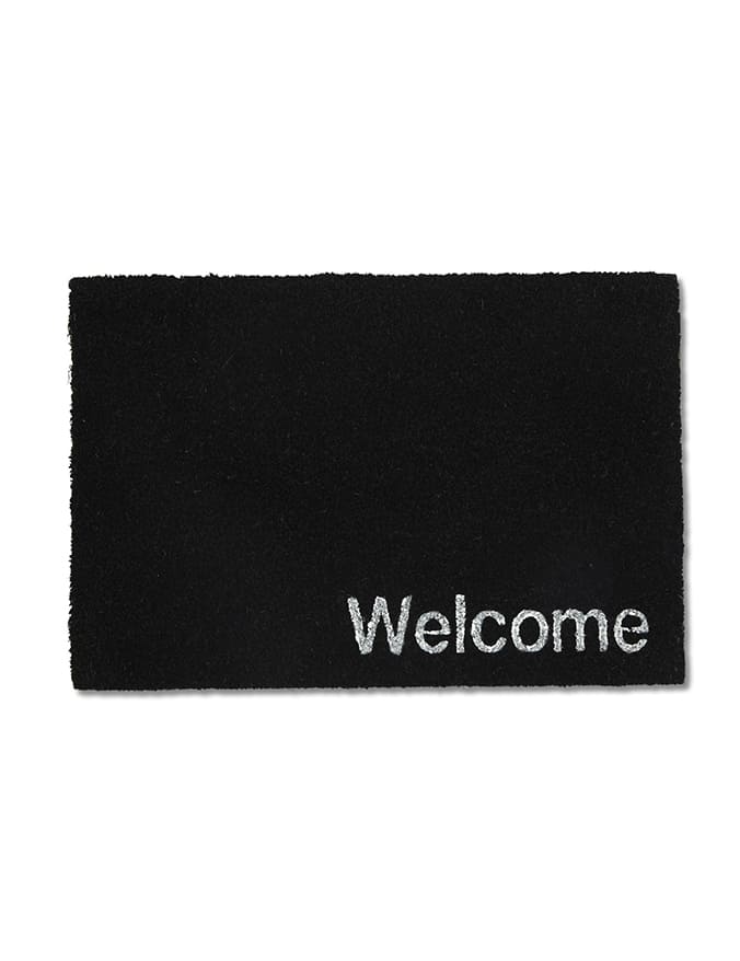 שטיח כניסה לבית “WELCOME” שחור